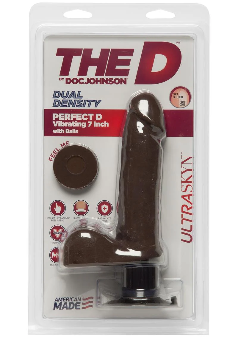 The D Perfect D Ultraskyn Vibrating Dildo with Balls - Image 6