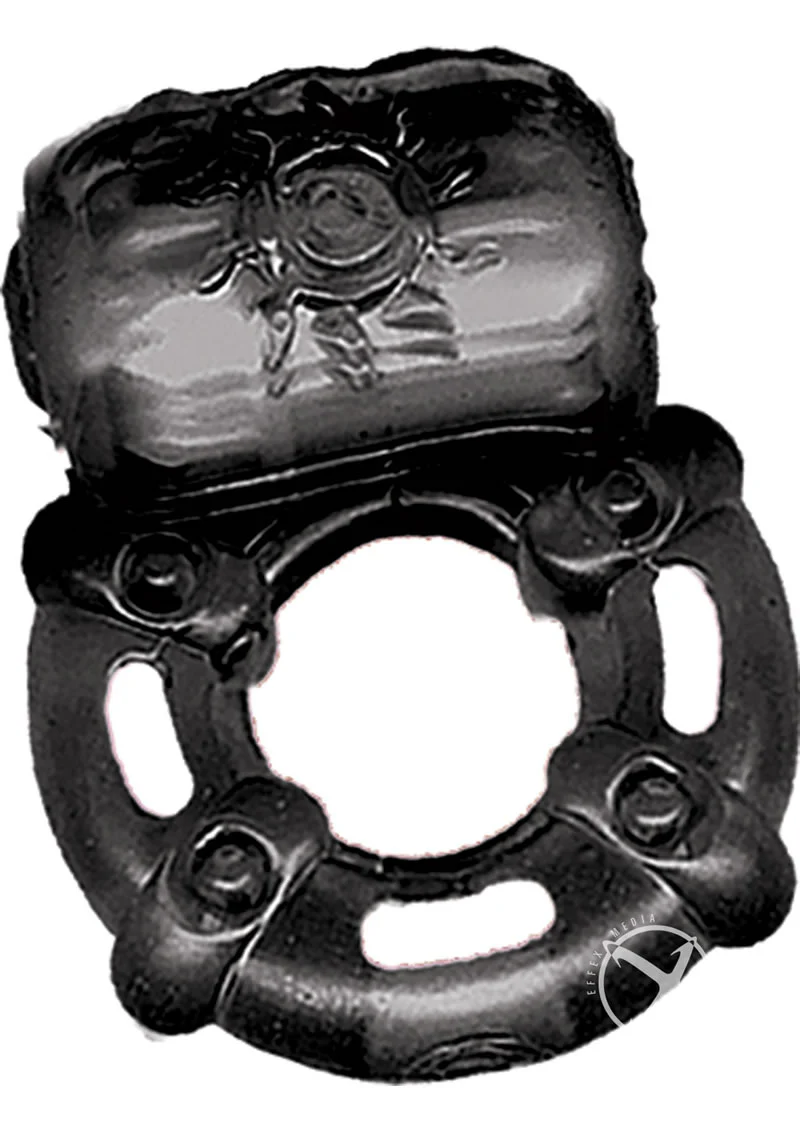 The Macho Stallions Pulsating Erection Keeper Silicone Vibrating Cock Ring