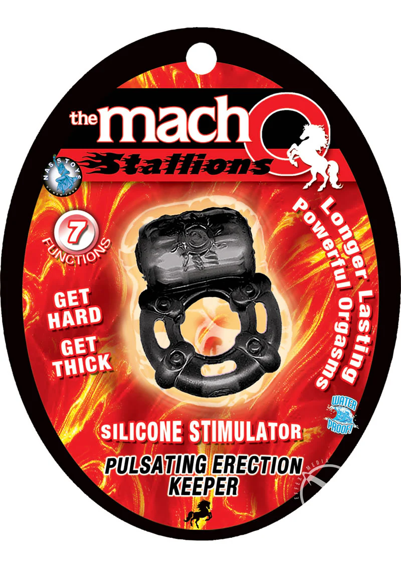 The Macho Stallions Pulsating Erection Keeper Silicone Vibrating Cock Ring - Image 2