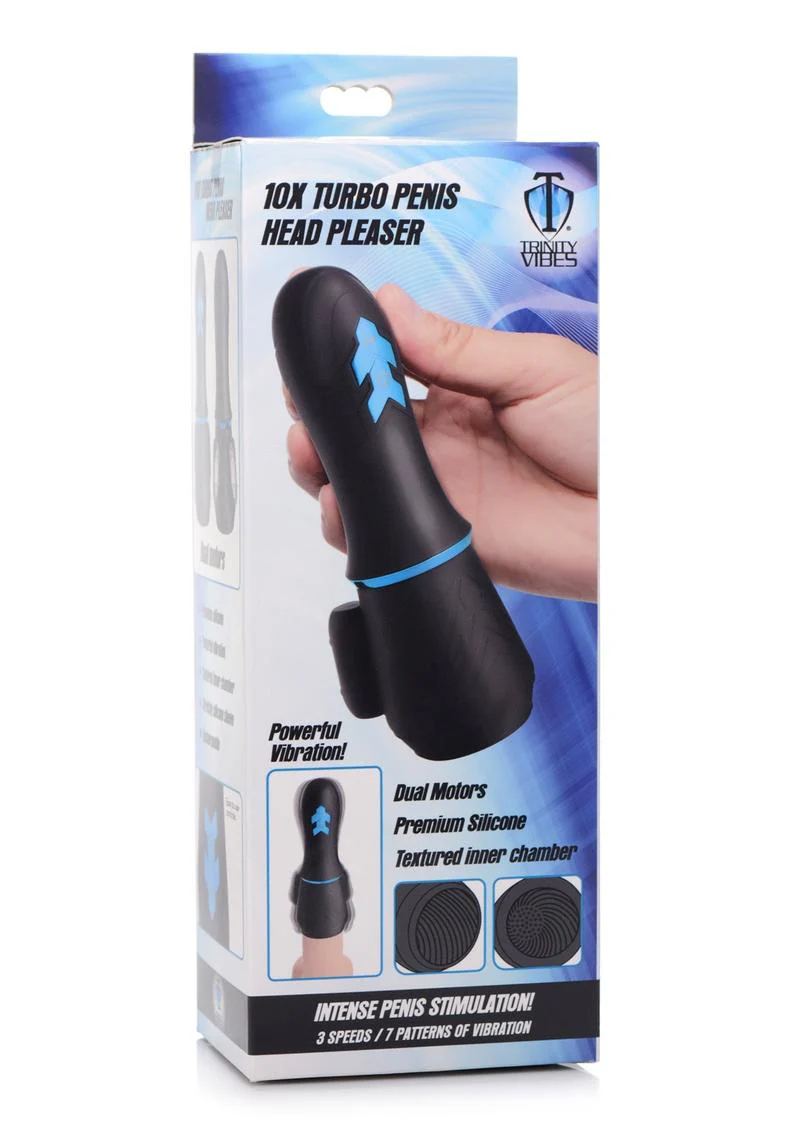 Trinity Men 10x Turbo Silicone Rechargeable Penis Head Pleaser - Image 2