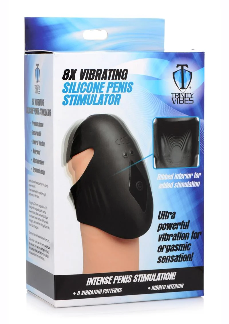 Trinity Men 8x Vibrating Silicone Rechargeable Penis Sleeve - Image 2