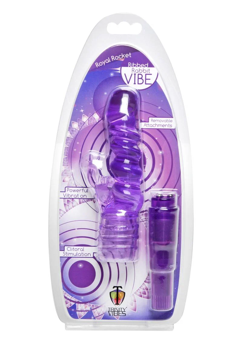 Trinity Vibes Royal Rocket Ribbed Rabbit Vibrator - Image 2