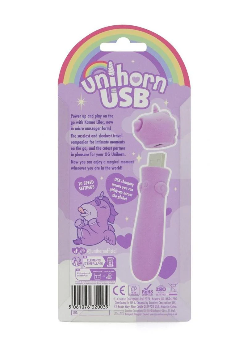 Unihorn Karma Lilac Rechargeable Silicone USB Bullet - Image 4