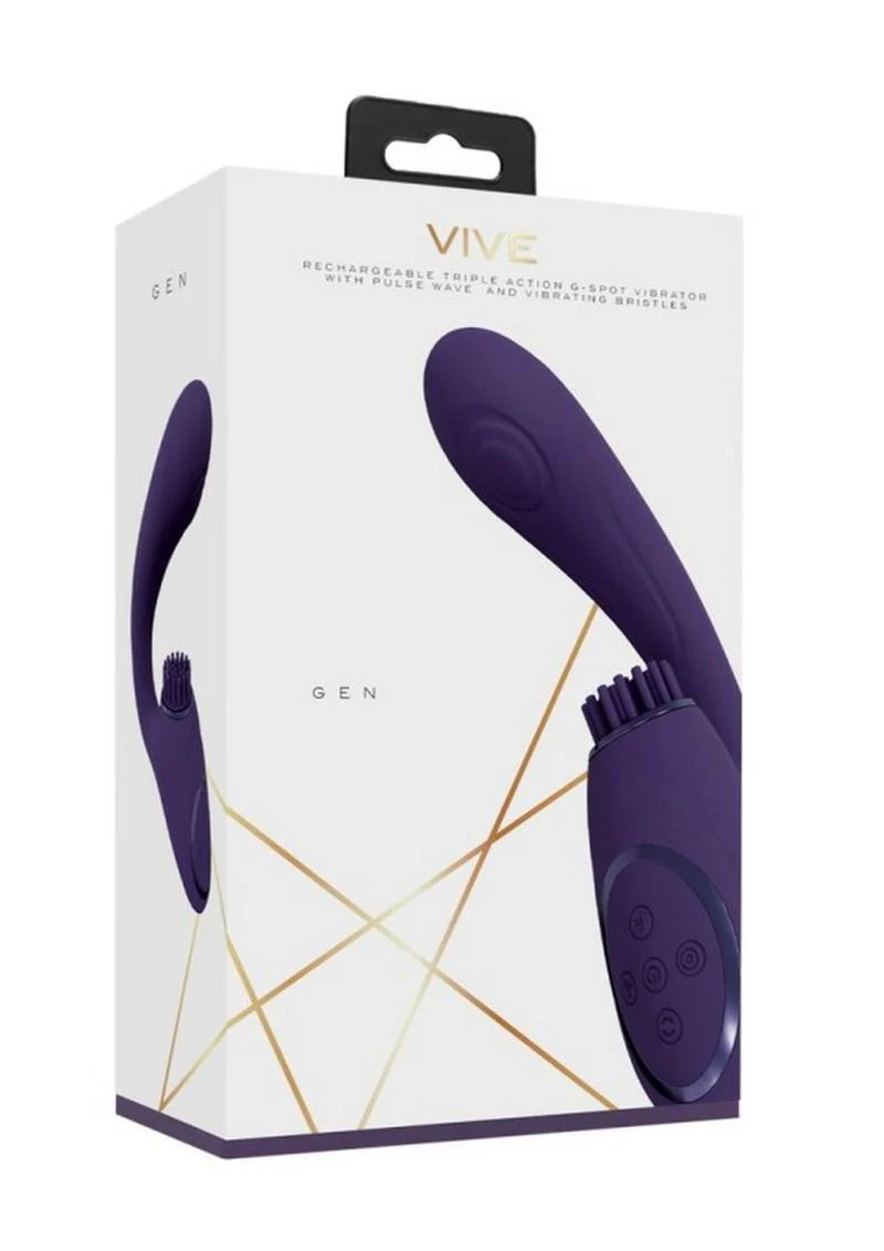 Vive Gen Rechargeable Silicone Triple Motor G-Spot Vibrator with Pulse Wave - Image 3