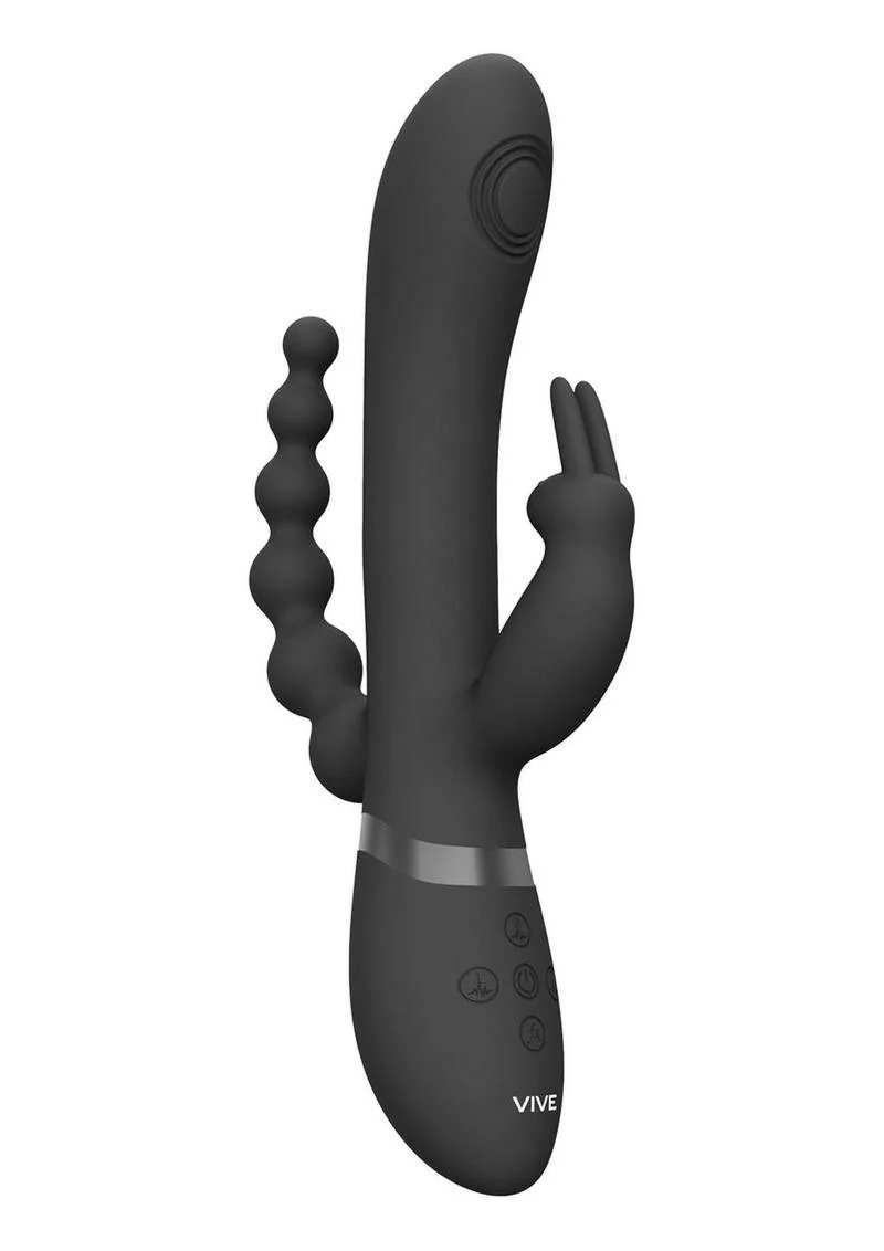 Vive Rini Rechargeable Silicone Pulse Wave and Vibrating Double Penetration Rabbit - Image 3