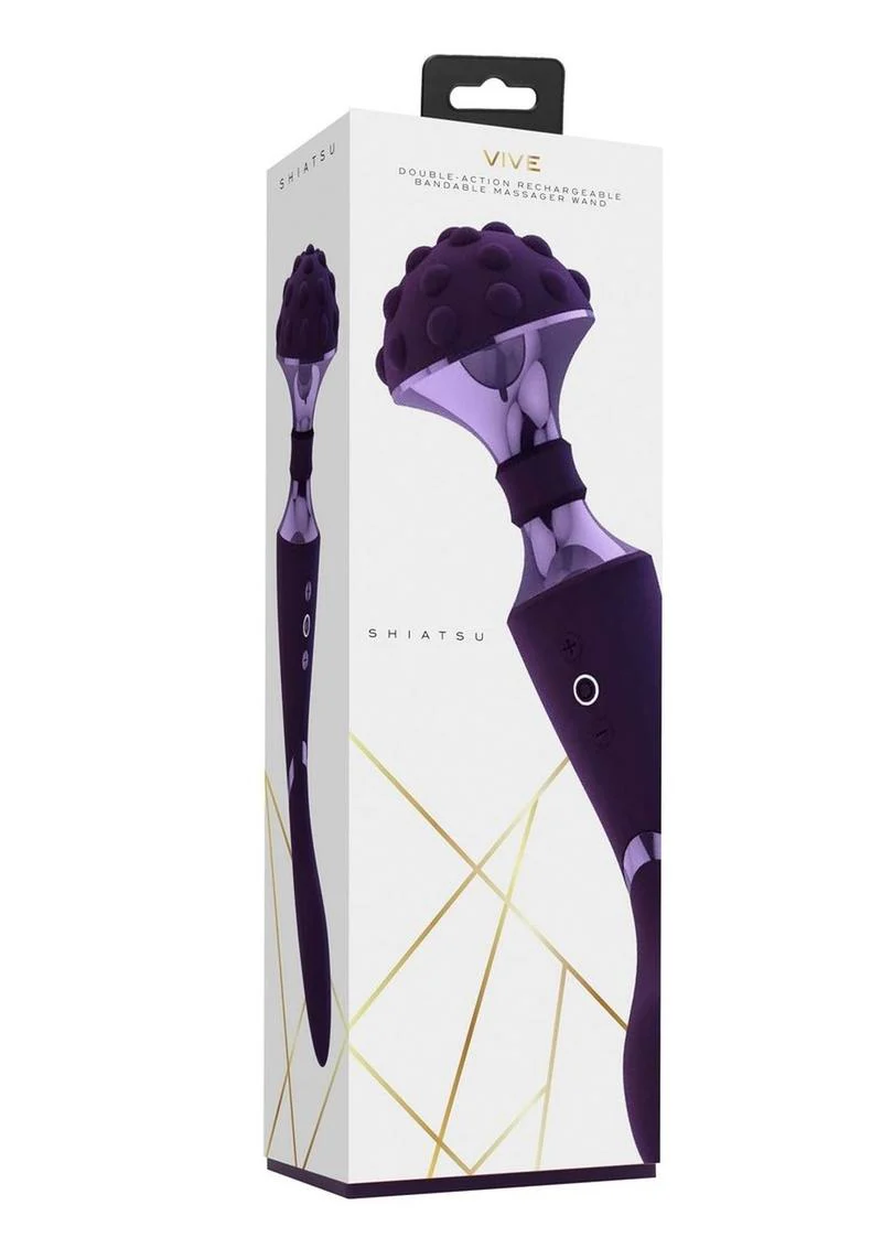 Vive Shiatsu Rechargeable Silicone Bendable Massager Wand - Image 5