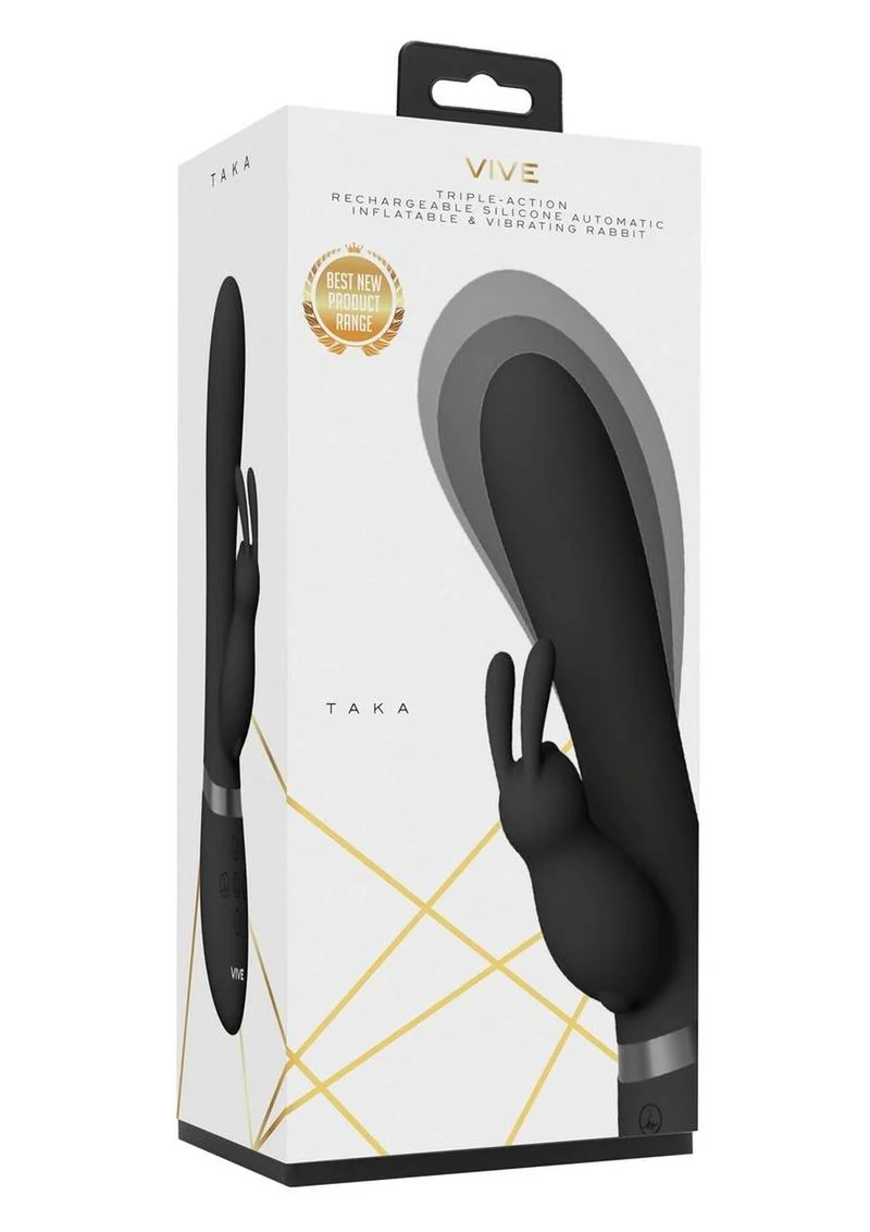 Vive Taka Rechargeable Silicone Inflatable and Vibrating Rabbit Vibrator - Image 3