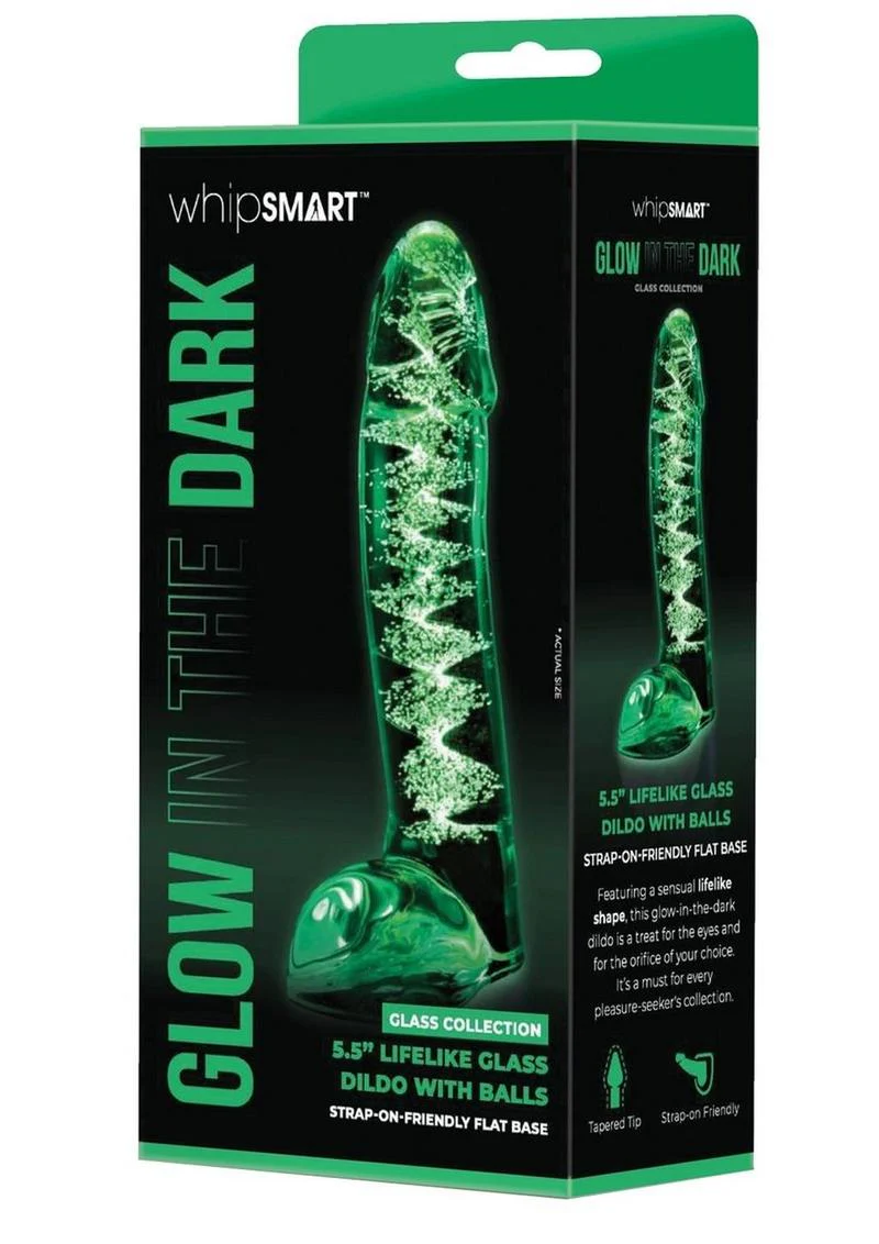 WhipSmart Lifelike Glass Dildo with Balls - Image 2