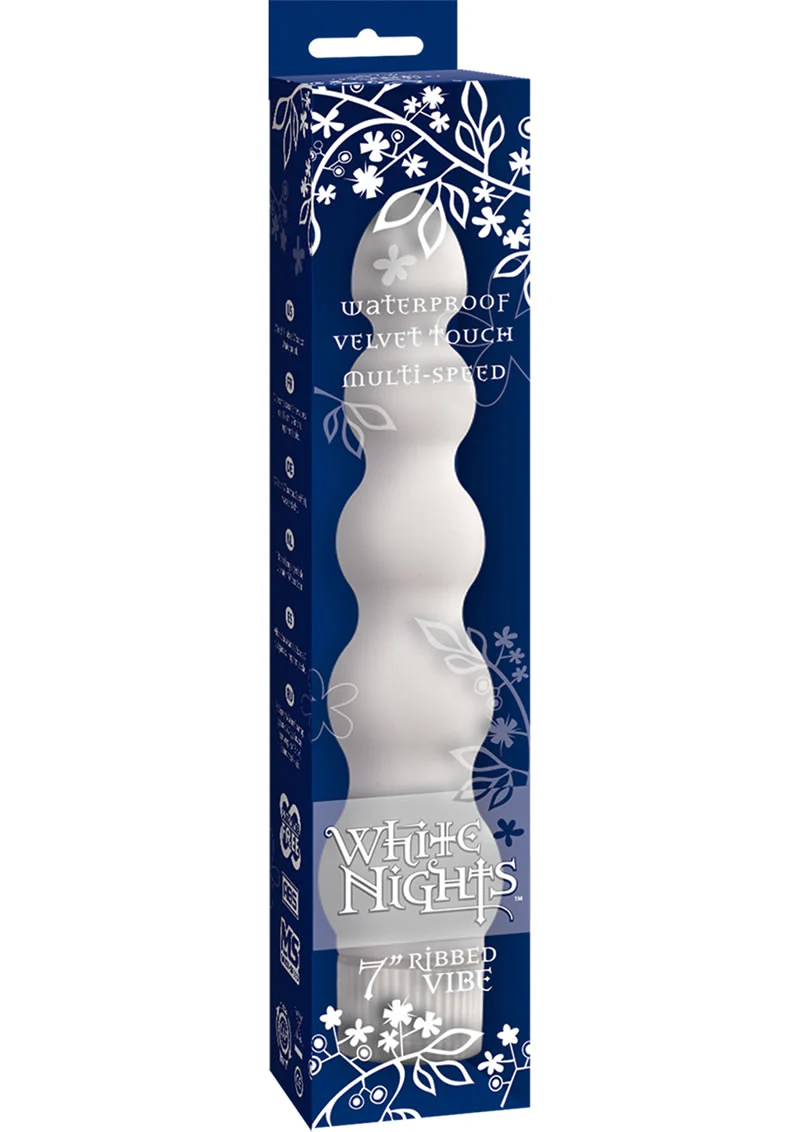 White Nights Ribbed Waterproof Vibrator - Image 2
