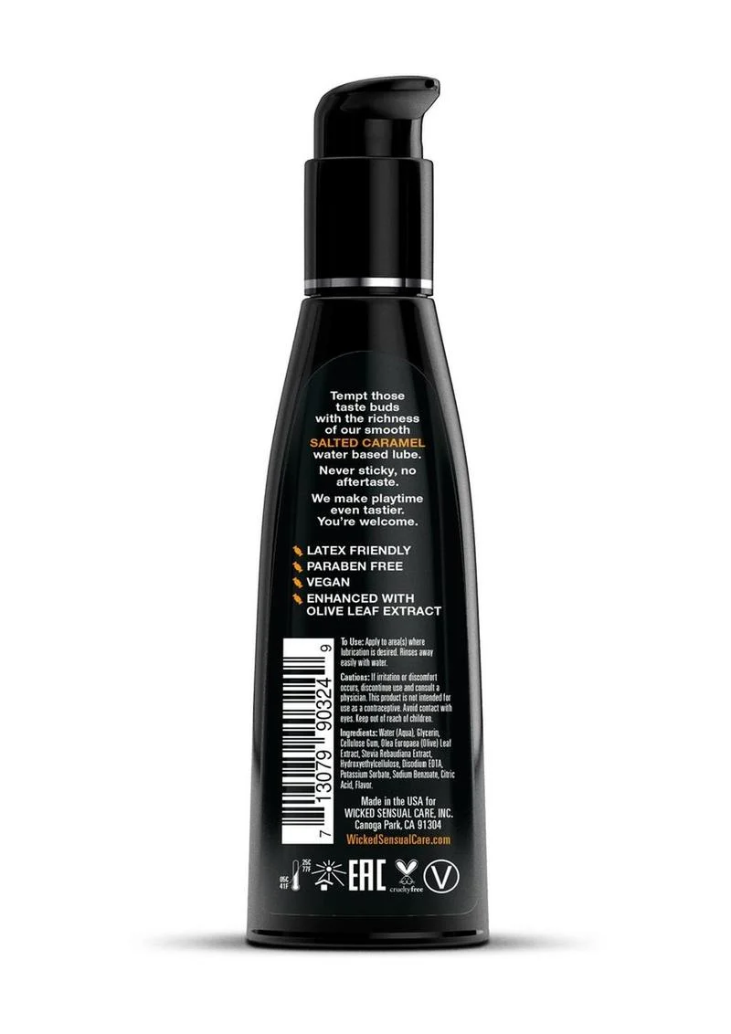 Wicked Aqua Water Based Flavored Lubricant Salted Caramel - Image 4