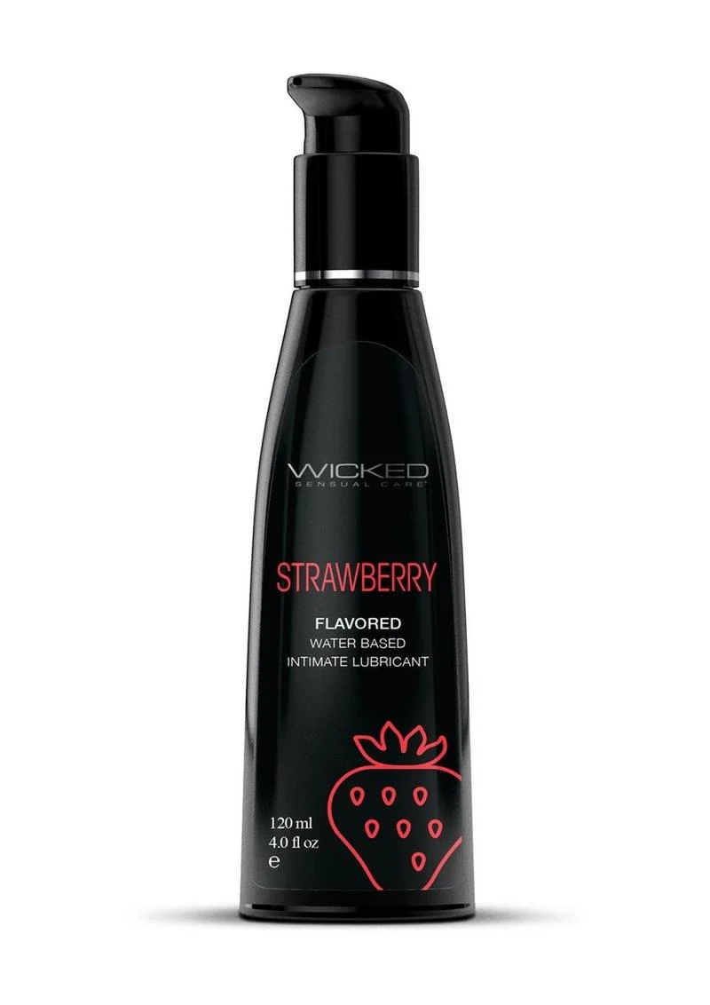 Wicked Aqua Water Based Flavored Lubricant Strawberry - Image 3