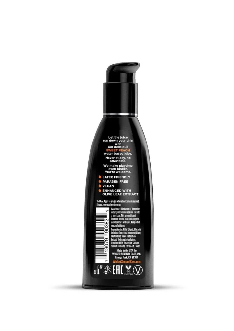 Wicked Aqua Water Based Flavored Lubricant Sweet Peach - Image 3