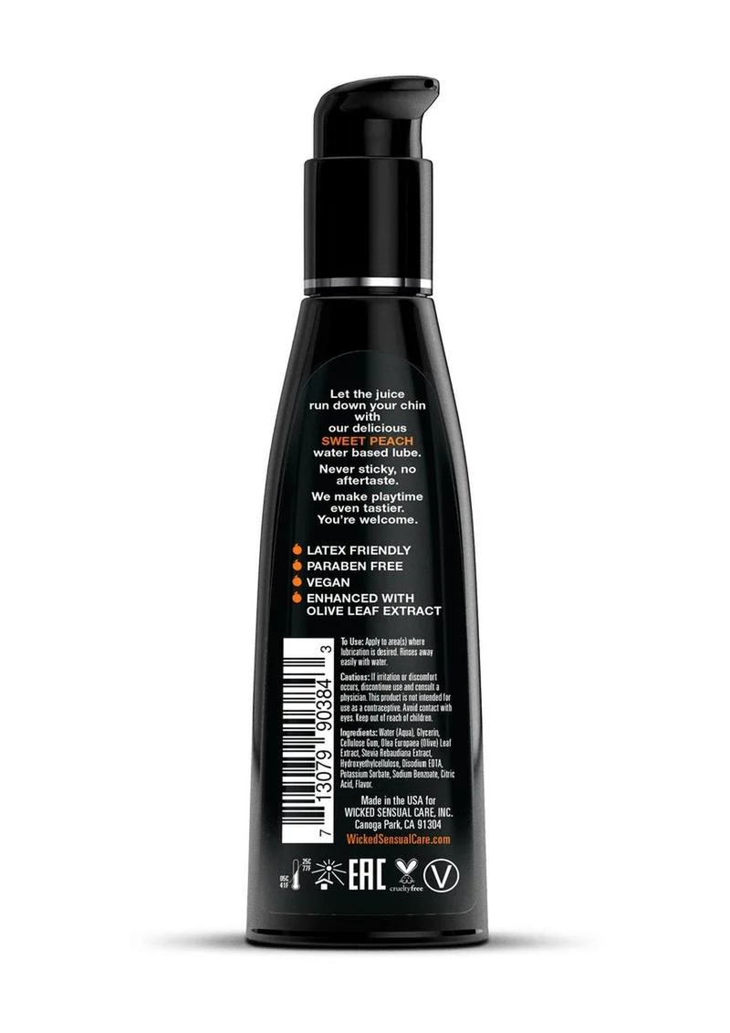 Wicked Aqua Water Based Flavored Lubricant Sweet Peach - Image 4