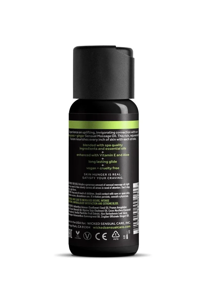Wicked Sensual Massage Oil 4oz - Lemongrass and Ginger - Image 2