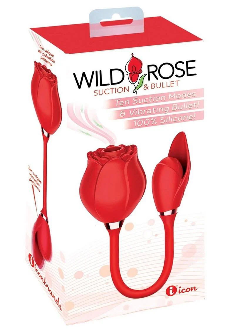 Wild Rose and Bullet Rechargeable Silicone Clitoral Stimulator with Suction - Image 2