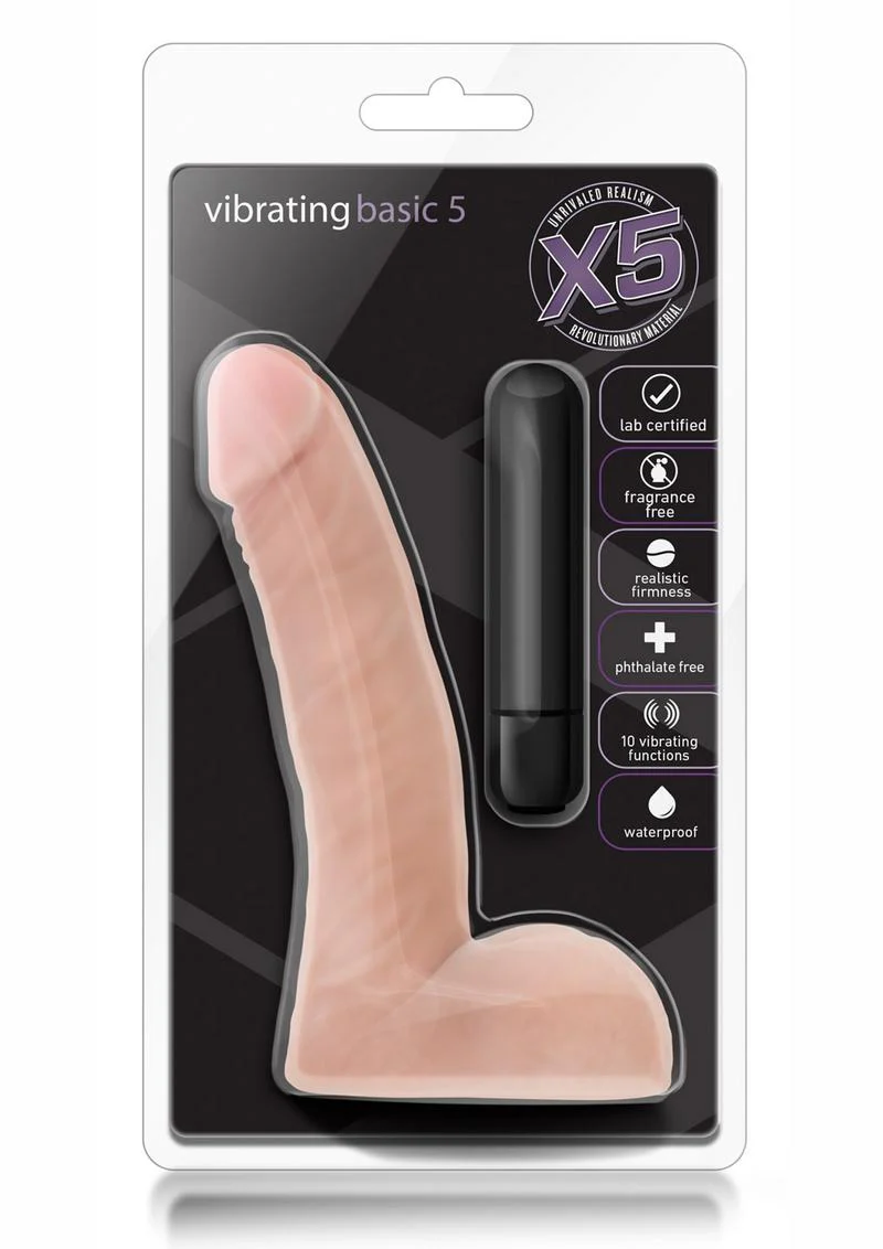 X5 Vibrating Basic 5 Dildo with Balls - Image 2