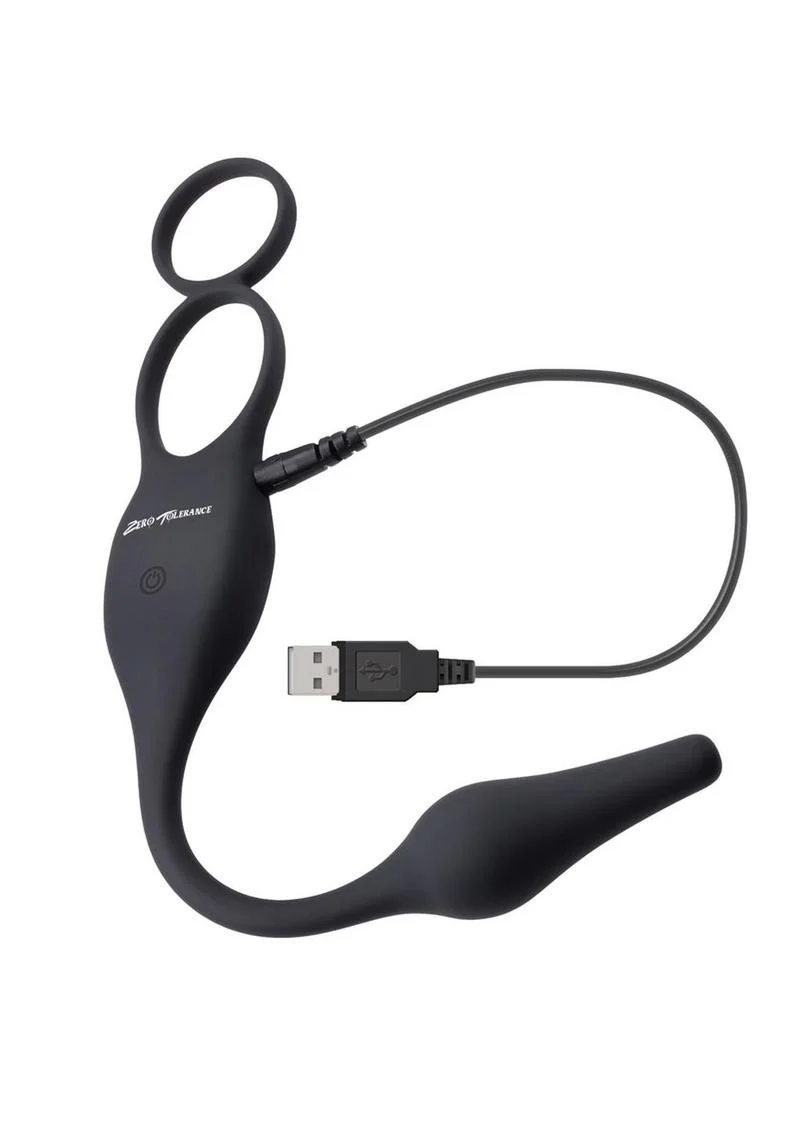 Zero Tolerance Plug and Tug Rechargeable Silicone Anal Plug and Cock Ring - Image 4
