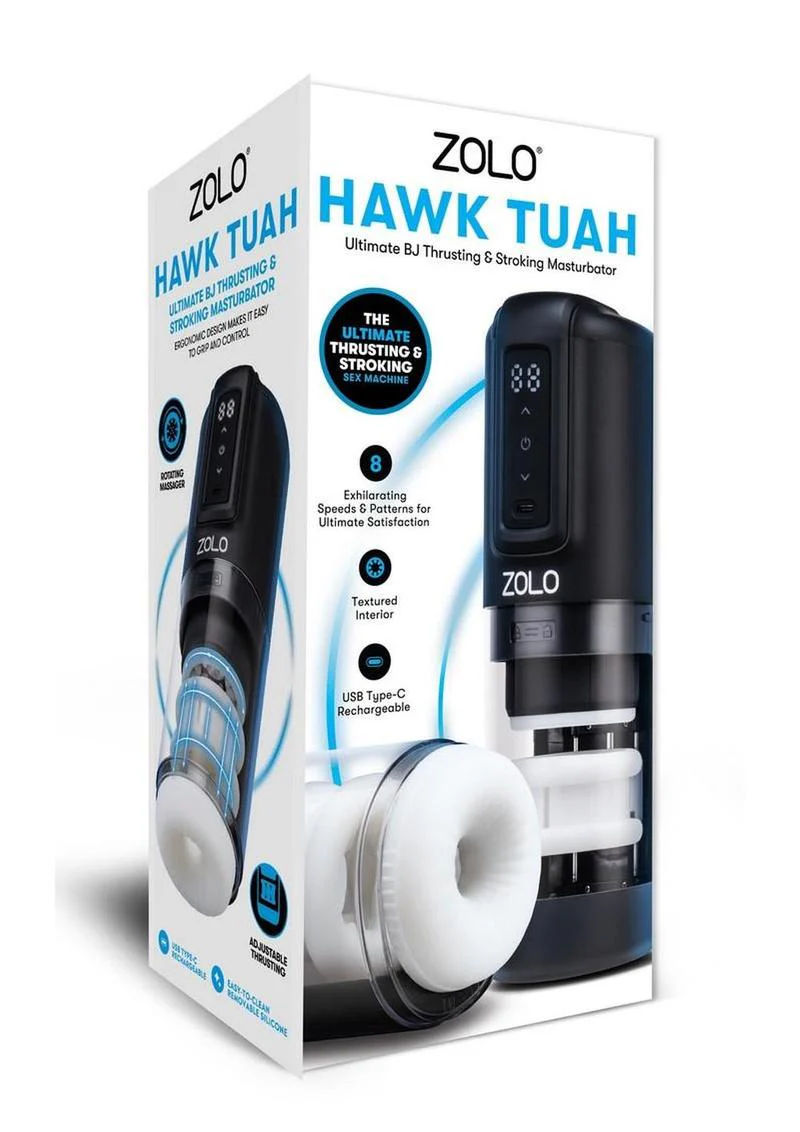 ZOLO Hawk Tuah Ultimate BJ Thrusting Rechargeable Masturbator - Image 2